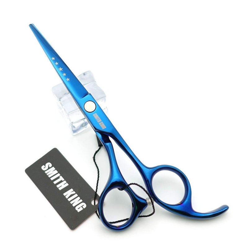 Smithking 5.5 Inches Hair Cutting Scissors Set with Razor Combs Lether Scissors Case,Hair Cutting Shears Hair Thinning Shears for Personal and Professional (Blue) - Image 4